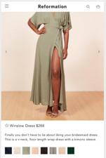 Reformation Winslow Dress Seafoam Green XS