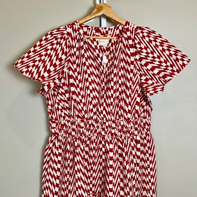 NWT Anthropologie Rose Red Geometric Striped The Somerset Maxi Dress, 1X |  eBay