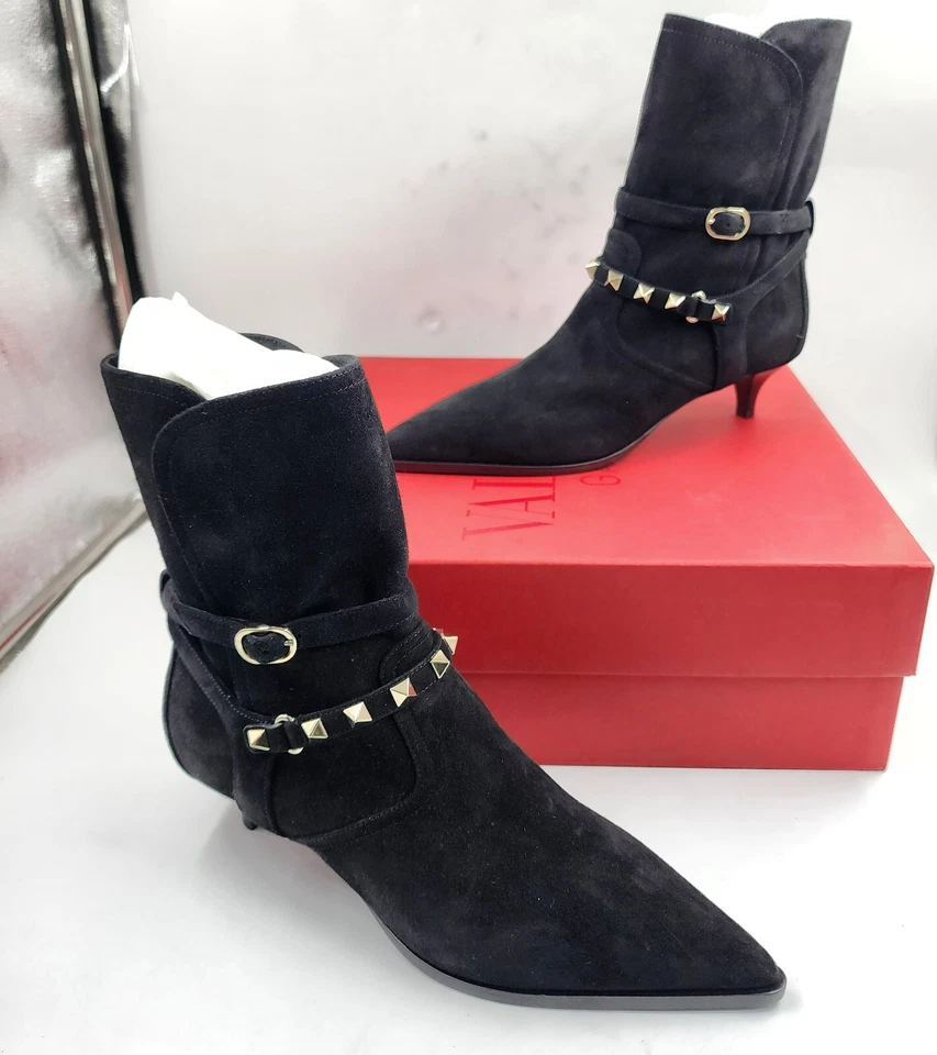 Botas Rockstud Valentino Garavani 45 mm para mujer 35/4,5 EE. UU. negras cierre de hebilla Foto 4 de 4