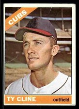 1966 Topps #306 Ty Cline - Chicago Cubs (Low Grade)