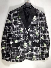 Mens Angelino Black Floral Tuxedo Jacket Formalwear NEW
