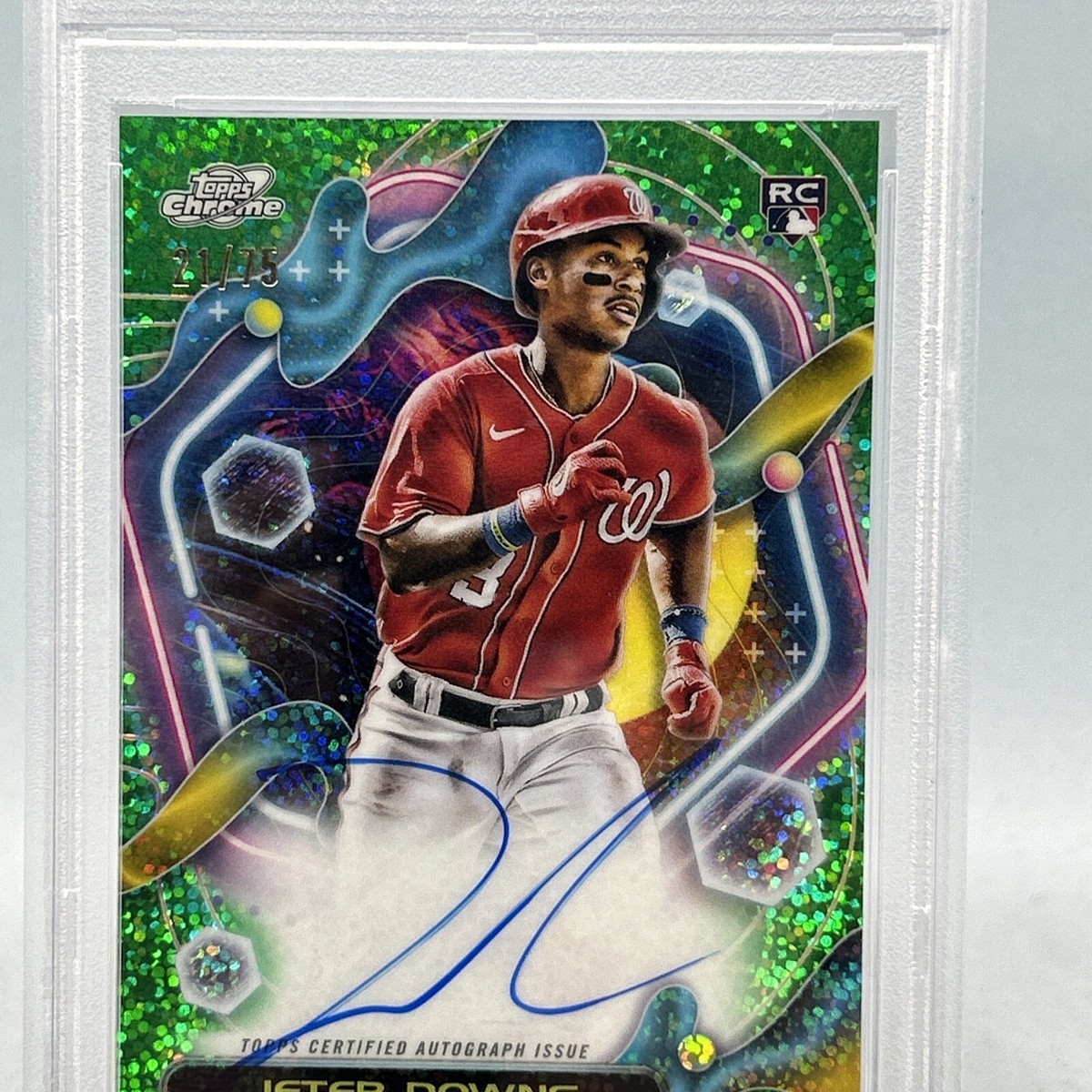 2023 Topps Cosmic Chrome Jeter Downs Green Space Dust Auto RC Card