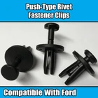 10x Clips For Ford Push Type Rivet Retainer Fastener Black Plastic N805231S