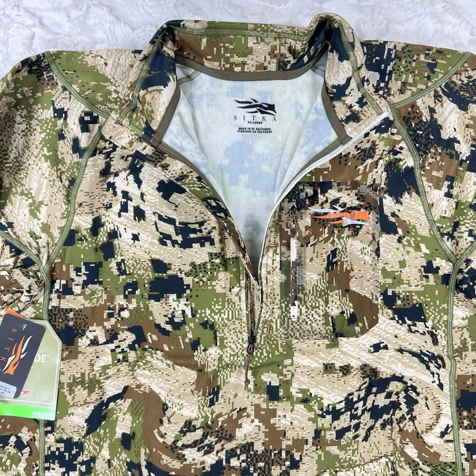 Sitka Core Mid-Wt Zip-T Fleece Mens XXL Optifade Subalpine Odor Control 10036-SA - Image 4 of 4