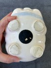 Mid-Century Ceramic Piggy Bank Hand-Painted Flowers Blue Bow Japan Retro MCM — photo 6