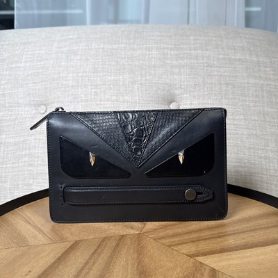 Fendi Monster Eyes Clutch / Zip Pouch