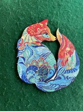 FOX Wood  Quordle Puzzles Jigsaw Puzzle Animal Shape Size M Complete Fun