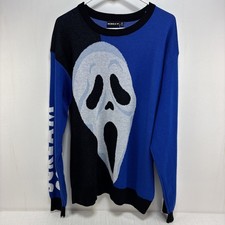 Scream Movie Official Ghostface Men s Blue And Black Sweater Size XL NWT