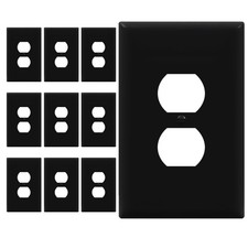 10PCS Jumbo Electrical Outlet Wall Plate Covers 1 Gang 5.51 x 3.50 Black Duplex