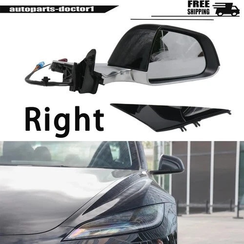 Black Chrome Heated Memory Right Side Mirror Fits Tesla Model 3 2017-2023 US