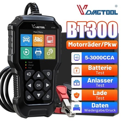 VDIAGTOOL BT300 Auto 12V Batterietester Akku Testgerät Passend Batterietestgerät