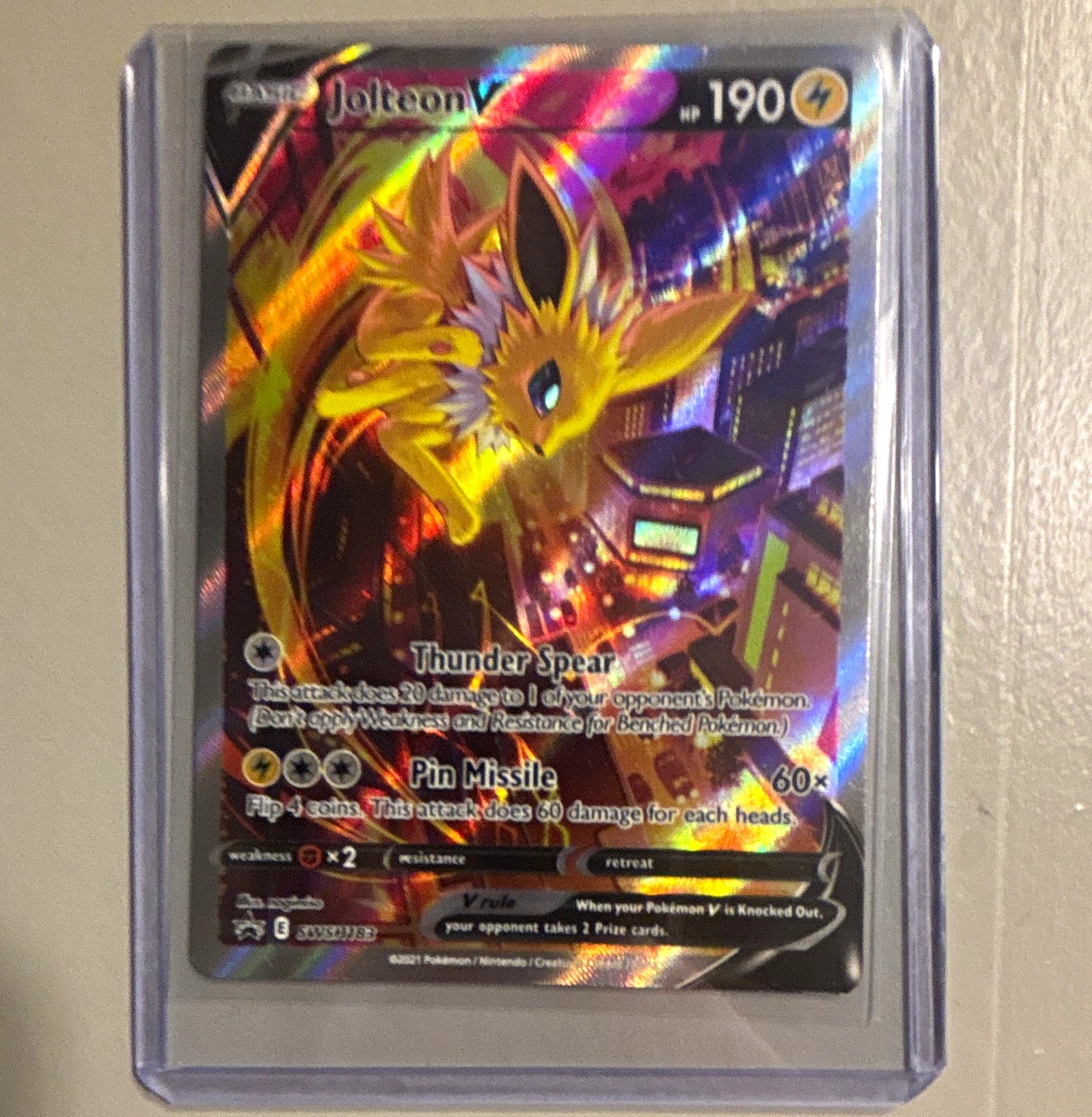 jolteon v pokemon card value - Vmax SWSH184 - Black Star Promo - Alterante Art Holo Fx2 / None / 0 Artist Pokemon Eevee Evolutions Jolteon V