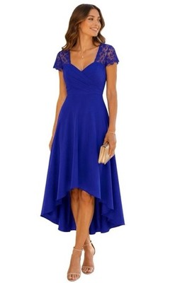 Theia Azure Blue High Low Cocktail Dress Sleeveless Sz 4 NWT