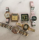 Vintage Seiko Watch Lot 6pc Automatic & Quartz Parts Repair Seiko 5 Blue Dial