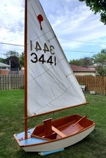 Vintage Wooden 8 Ft Pram Sailboat SHOW QUALITY