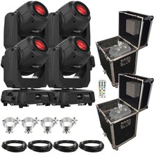Chauvet Intimidator Spot 360X Black DJ Party Moving Head Light 4 Pack w/ Case