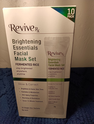 ReviveRx Glow & Correct Brightening Facial Mask Set Fermented Rice 10 Pack