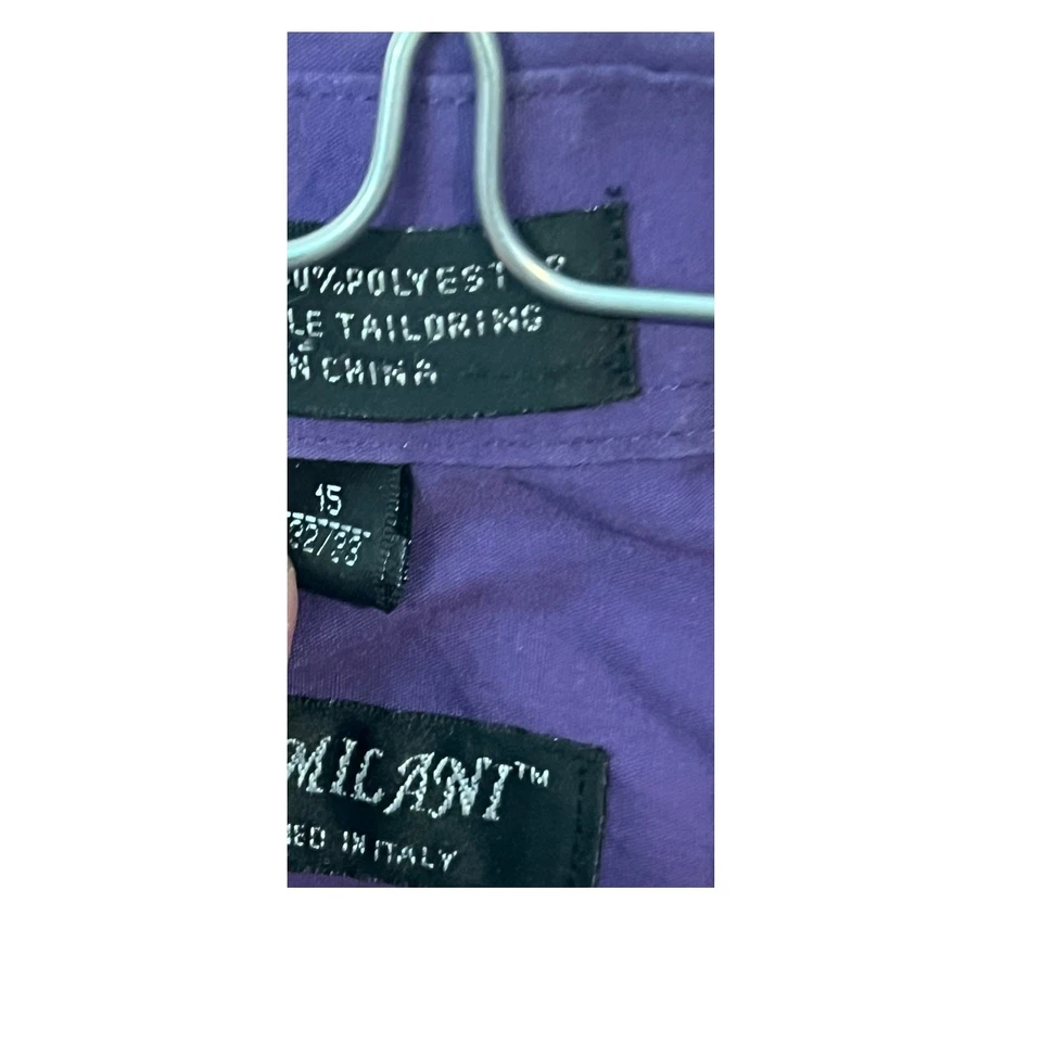Milani Purple Long Sleeve Dress Shirt 15 32x33 - Image 3 of 4