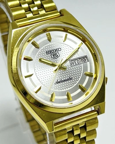 Vintage Seiko 5 Silver Dial Day-Date Automatic Movement No.6309A Men Wrist Watch