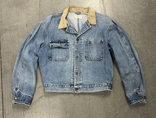 Vintage Polo Ralph Lauren Denim Jacket Corduroy Collar Distressed Made in USA L