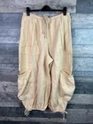 Free People Parachute Pants Trousers Size Large Beige Rush Effect Low Rise Boho