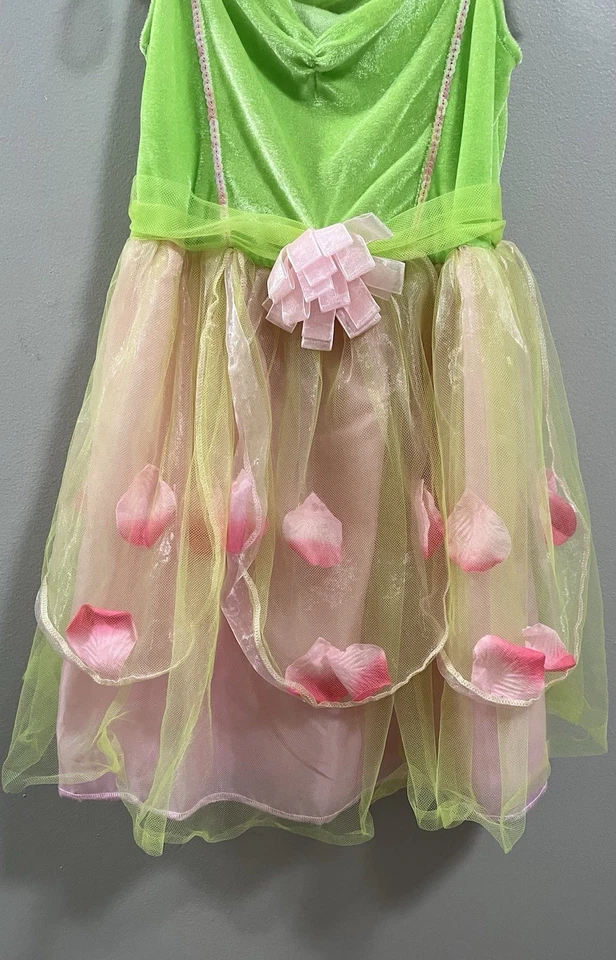 Target Kids Petal Fairy  Costume. No Wings. Size 5 - 6. Pink Green See Descript - Image 3 of 4