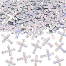 520Pcs Cross Table Confetti Decor, Glitter, Silvery, Foil, Perfect for Parties,