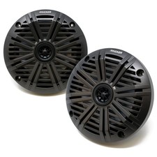 Kicker KM614 6.5" Marine Speakers with Charcoal Closed Grill- 1 pair 2 Speakers