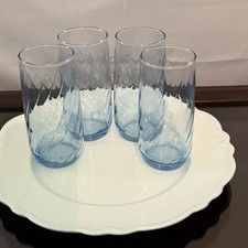 Vintage Libby Light Blue Swirl Drinking Glass...