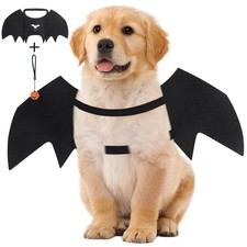 Vivifying Dog Bat Wings, Adjustable Halloween Costumes, Durable Small, Black