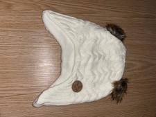 Baby Cream Knit Aviator Hat Faux Fur Ears Winter So Cute 6  12 Months New Without