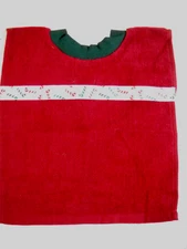 Christmas Baby Bib Terry Cloth Towel Red with Candy Cane Trim Handmade