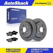 Rear Drilled Slotted Brake Rotors Premium Ceramic Pads for Jeep Grand Cherokee