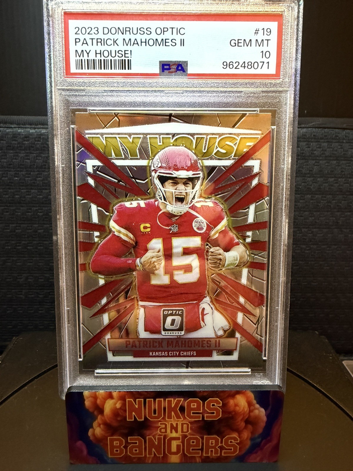 🔥Patrick Mahomes II 2023 Panini Donruss Optic My House #19 Silver Prizm PSA 10
