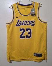 NEW Nike LeBron James LA Lakers Icon Edition Yellow Swingman Jersey XL 52 NWT
