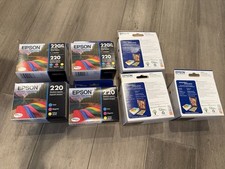 Lot of 7 Epson 220 XL Black Cyan Magenta Yellow Ink Cartridge Lot Genuine - New