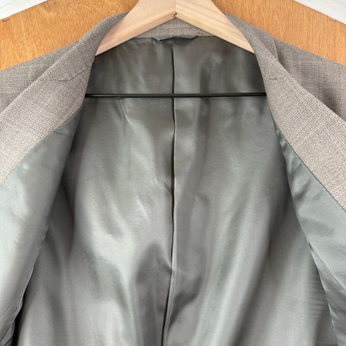 Jones New York Suit Mens 48L Brown 2 Button Pleated Front Wool Geometric 38x32 - Picture 13 of 22