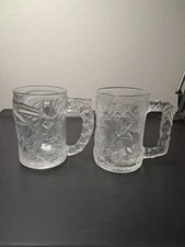 Batman Forever 1995 McDonald's Vintage Glass Mugs (Set of 2: Batman, Robin)