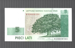 Latvia ✨ 2009 .. 5 Lati / P-53 🧱 lot#6876 ....VERY HIGH GRADE ! ! !