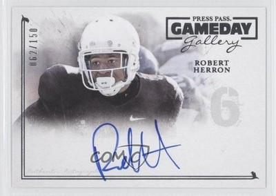 2014 Press Pass Gameday Gallery Silver 62/150 Robert Herron Rookie Auto RC 2z0