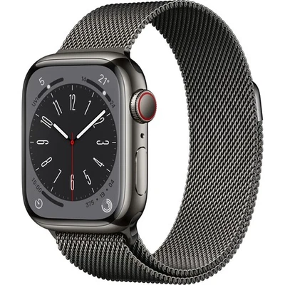 Apple Watch Series 8 – 41 mm | 4G | NEU & OVP | Edelstahl + Milanaise Graphit ✨ - Bild 1 von 4