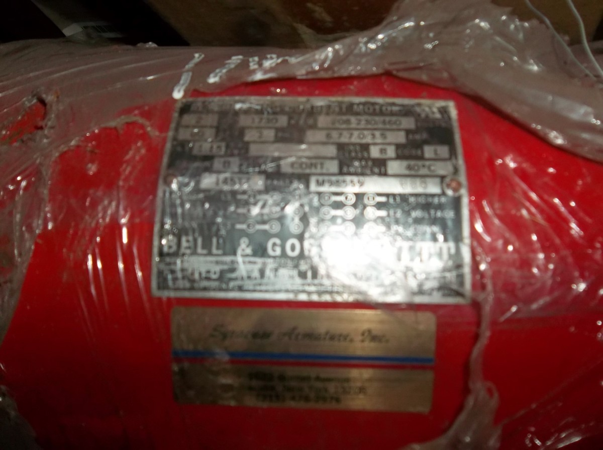 2 HP 1725 RPM 208-230/460V Bell & Gossett Electric Motor Model