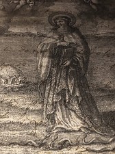 Antica Stampa Epoca 1700 Soggetto Religioso Santa Cristina