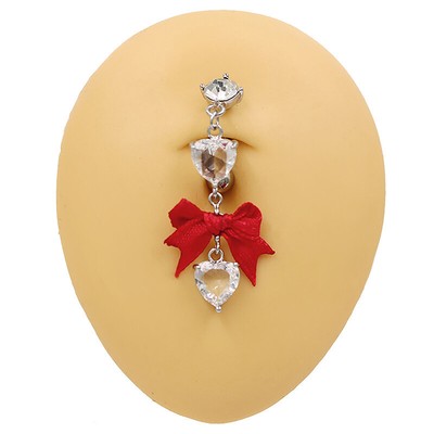 Fashion Exquisite Bow Belly Button Ring Cute Heart-shaped Belly Piercing Ri#lk