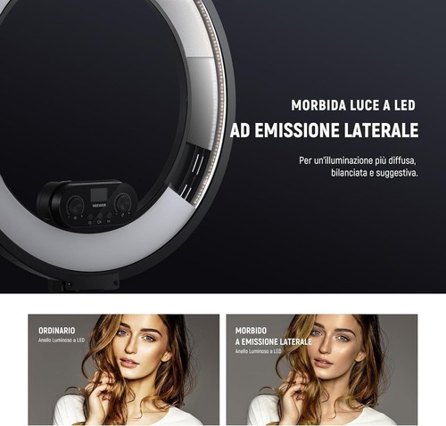 NEEWER Kit Ring Light Circolare da 18”, 45W, 3300lux, 2900K-7000K con APP - Picture 2 of 9