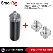 SmallRig 15mm Micro Rod with 1/4"Male Female Thread + 1/4" Screw for Clamp Mount