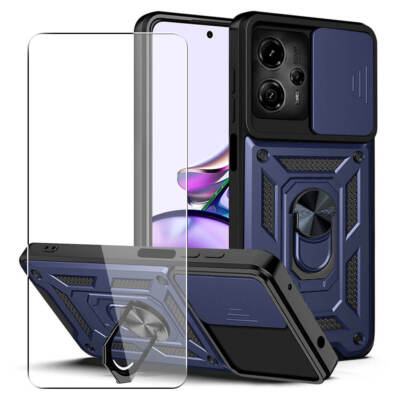 SDTEK Hülle für Motorola Moto G13/G23/G53 Handyhülle Kamera Objektiv Marineblau