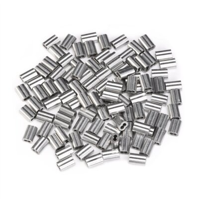 100 Pieces Aluminum Crimping Loop Sleeve for 1/16 Inch Diameter Wire Rope and