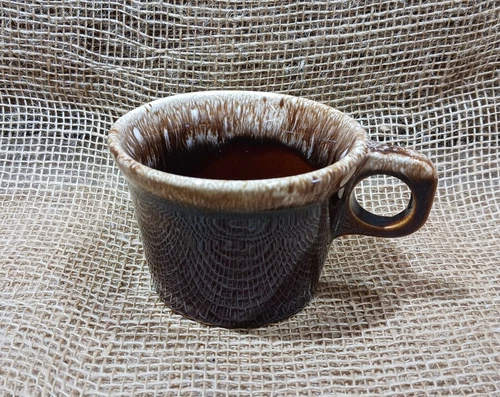 Vintage Hull Pottery Brown Drip Glaze Oven Proof Coffee/tea Cup Crestone-3"