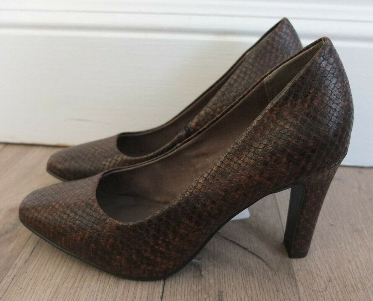 Tamaris Touch it pfiffige Leder Pumps 36 NEU Braun